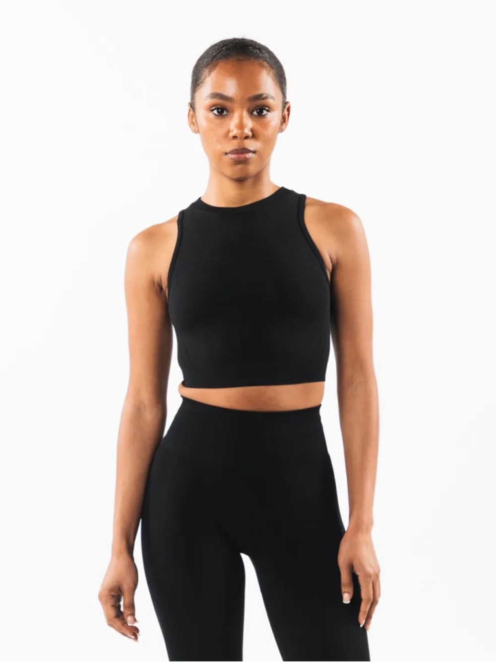 Alphalete Stratus Cropped Tank Top | Black | M